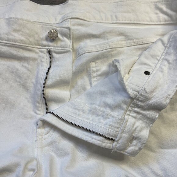 GAP Girlfriend Mid Rise Jeans Women's Plus Size 34 (18R) White Cotton Denim FLAW - Picture 5 of 11